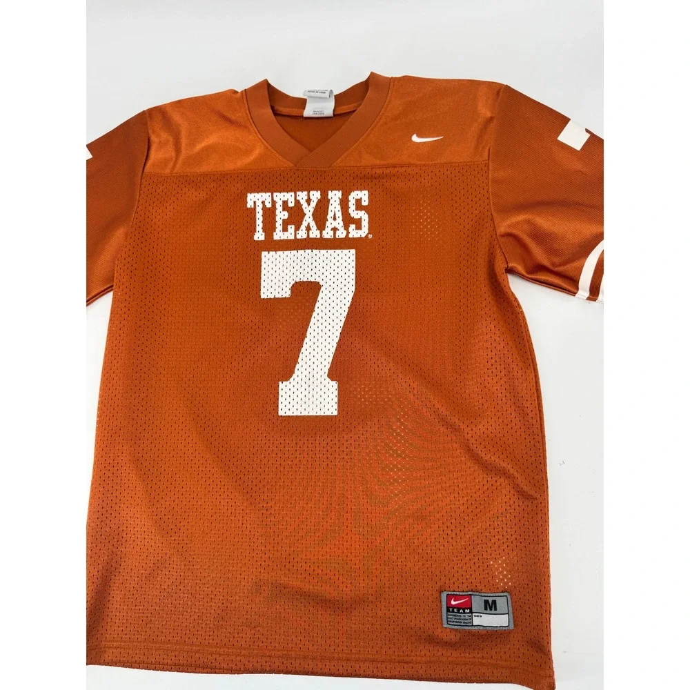 Nike Texas Longhorns Football Jersey Womens Small Youth M Orange #7 Mesh‎